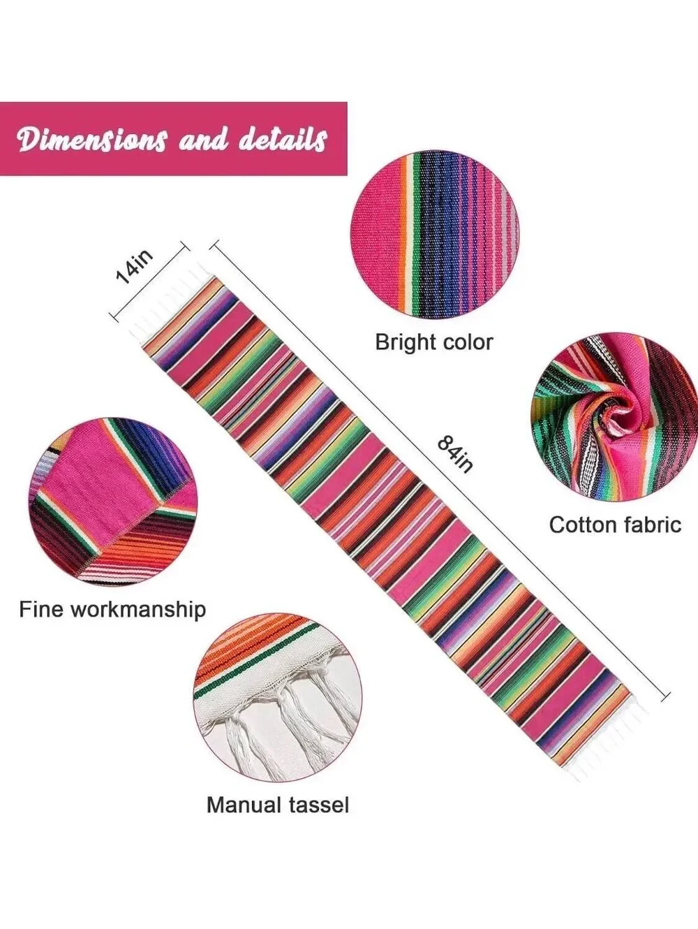 Mexican Sarape Blanket Table Runner